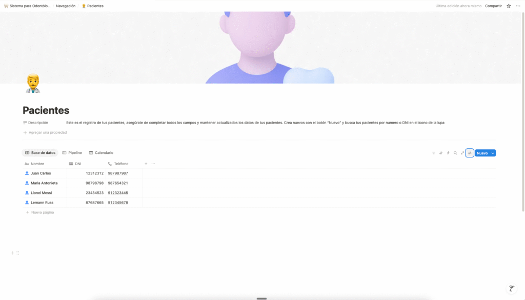 Base de pacientes digitalizada